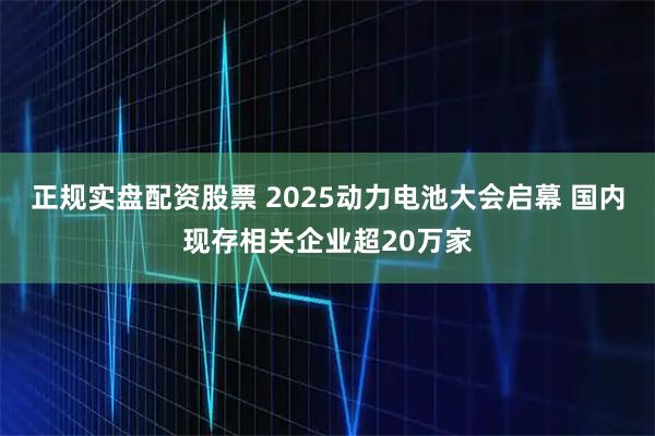 正规实盘配资股票 2025动力电池大会启幕 国内现存相关企业超20万家
